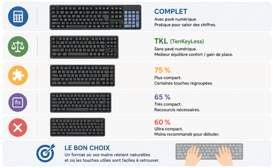 Formats de clavier complet, TKL et compacts